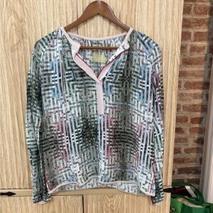 Carlocontrada Silk Geometric Patterned Women's Top